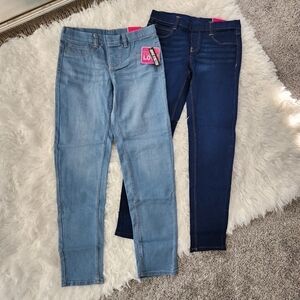 Real Love Super Stretch Girl's Jeggings. 2 Pk. Dark-Light Solids. Size 1…